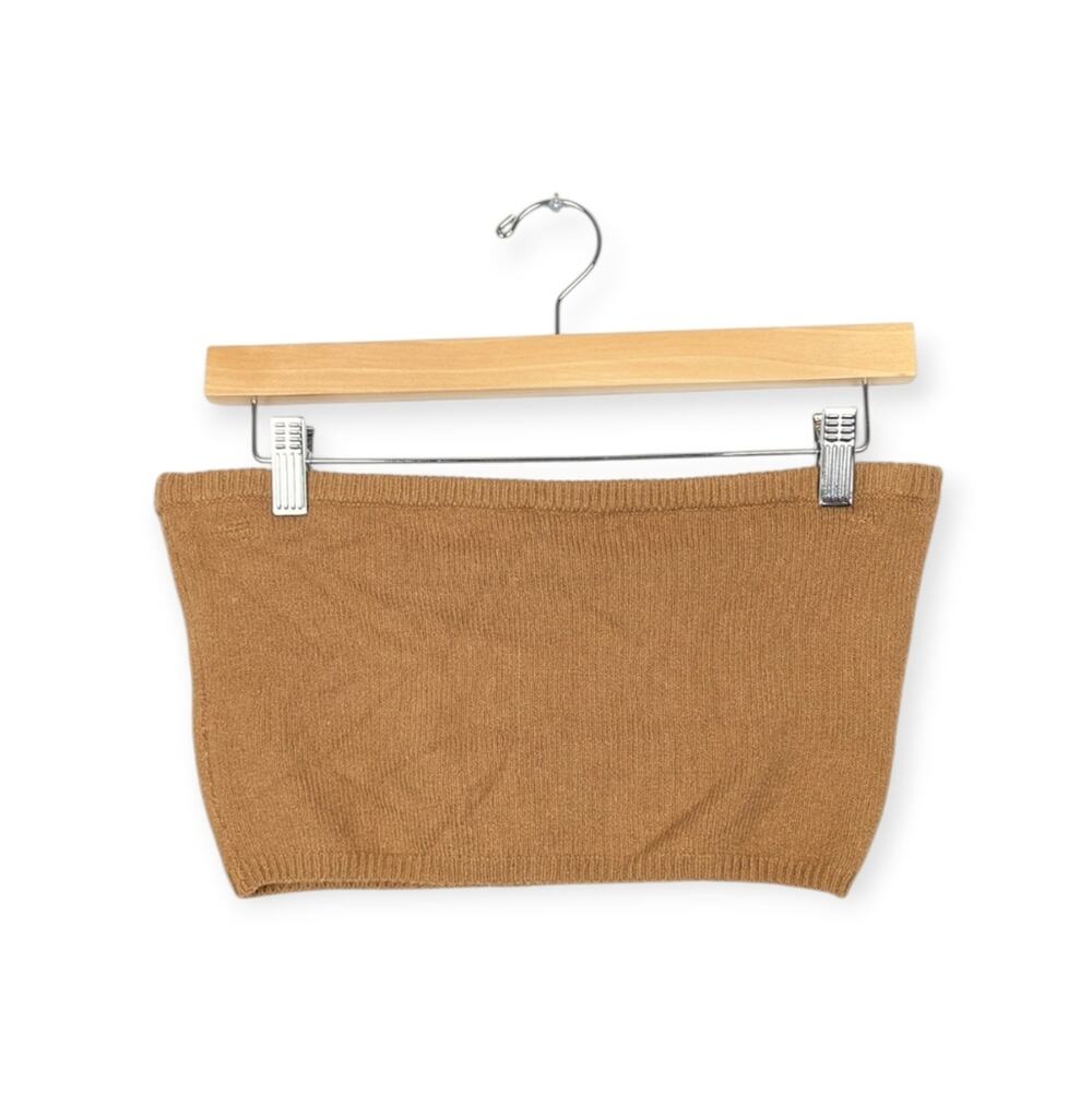 NWT Nordstrom Open Edit Brown Wool Knit Bandeau Top Size S